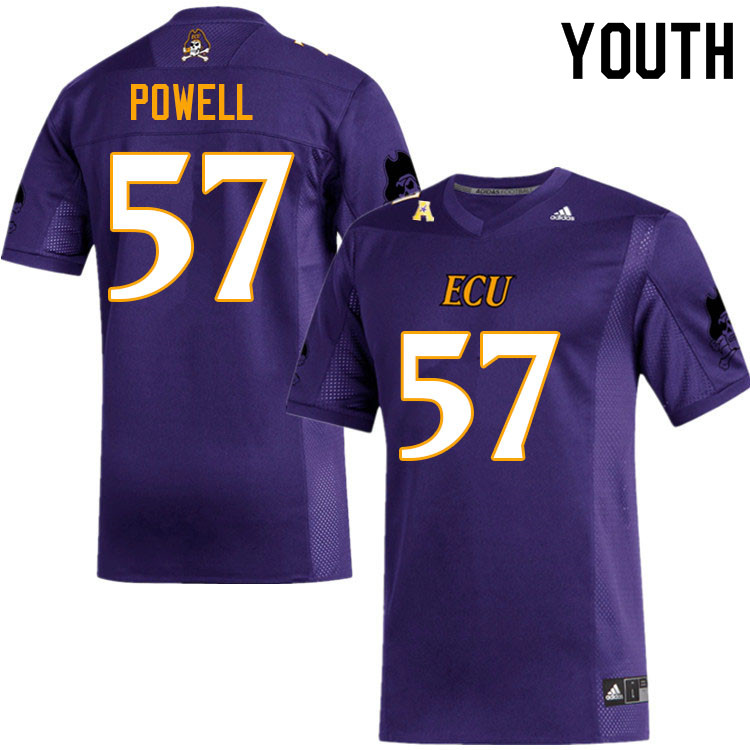 Youth #57 Jaquaez Powell ECU Pirates College Football Jerseys Sale-Purple